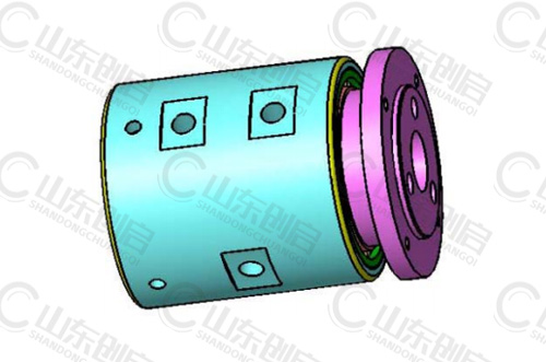 Y3X10A型通氣三通路旋轉接頭三維立體圖
